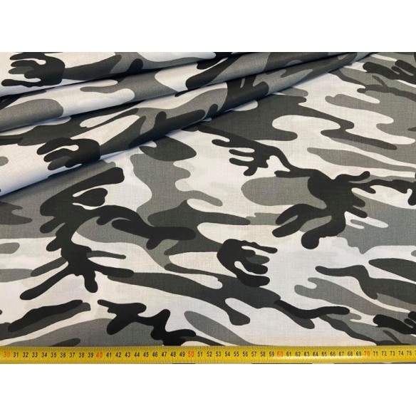 Бавовняна тканина - військовий візерунок, камуфляж чорно-білий