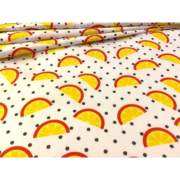 Бавовняна тканина - Лимонки і точки