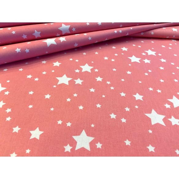 Бавовняна тканина - Галактичні зірки на рожевому