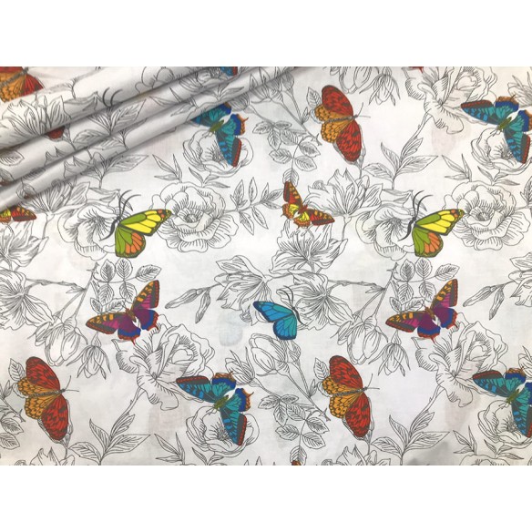 Бавовняна тканина - Метелики в саду