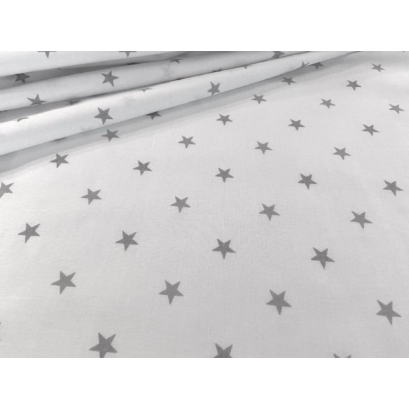 Tkanina bawełniana - Gwiazdki szare na białym