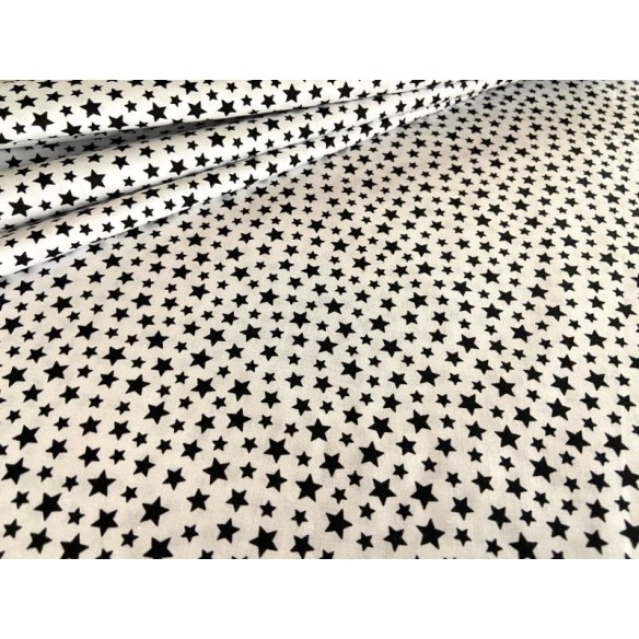 Tkanina bawełniana - Mini gwiazdki czarne na białym