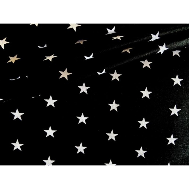 Tkanina bawełniana - Gwiazdki białe na czarnym