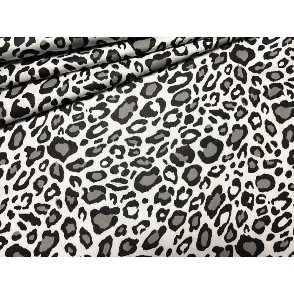 Бавовняна тканина - леопардовий принт на білому