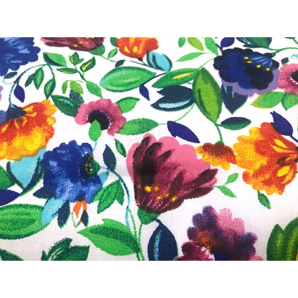 Tkanina bawełniana - Kwiaty malowane