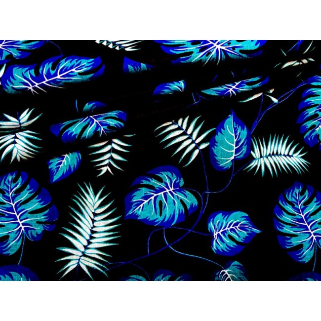 Бавовняна тканина - Monstera mini jungle blue
