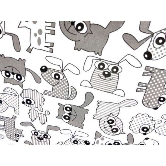 Tkanina bawełniana - Pies i kot animacje