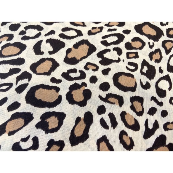 Бавовняна тканина - коричневий леопард