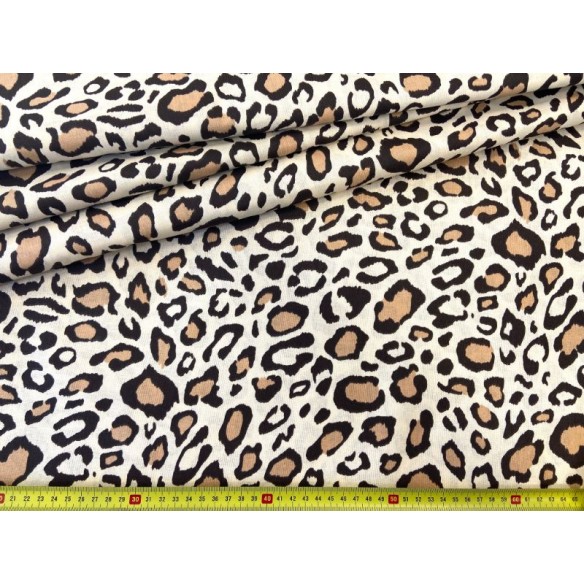 Бавовняна тканина - коричневий леопард
