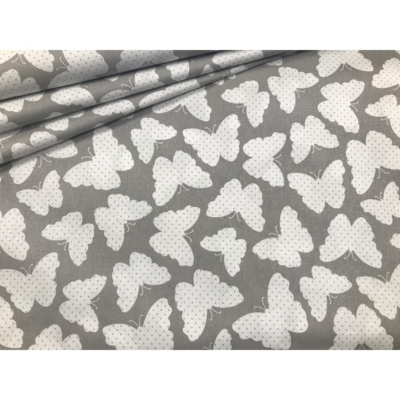 Бавовняна тканина - Метелики на сірому