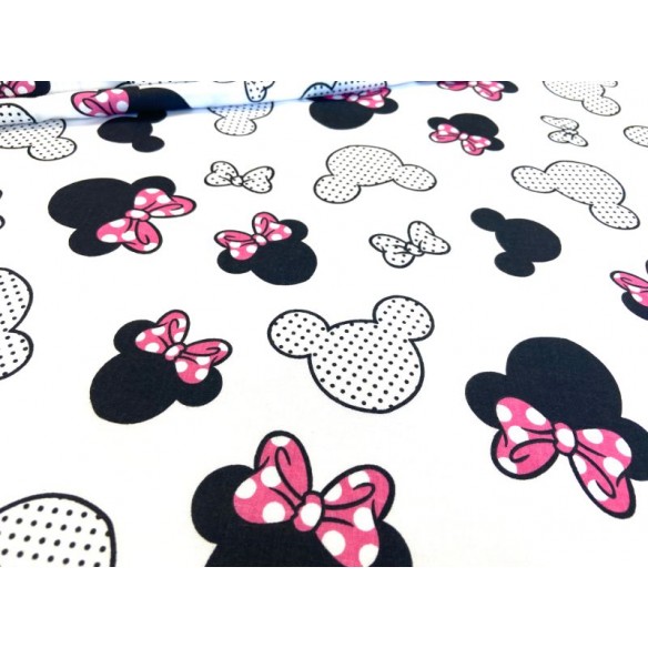 Бавовняна тканина - Міккі Маус з рожевими крапками