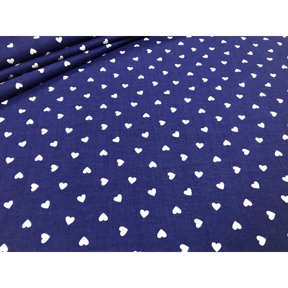 Бавовняна тканина - темно-сині серця