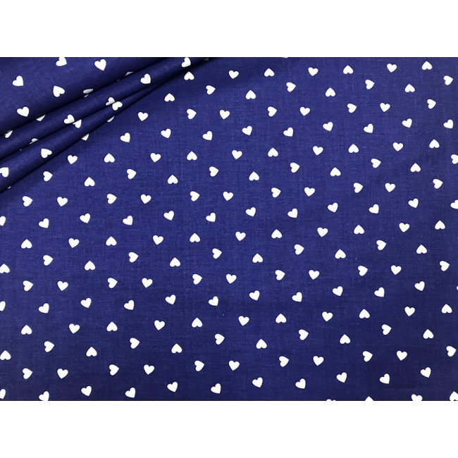 Бавовняна тканина - темно-сині серця