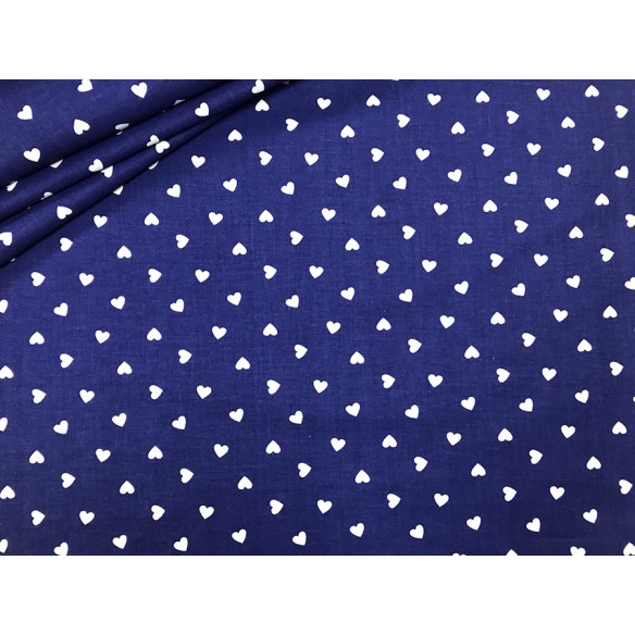 Бавовняна тканина - темно-сині серця