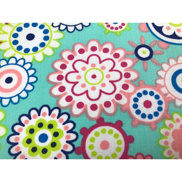 Tkanina bawełniana - Rozety kolorowe