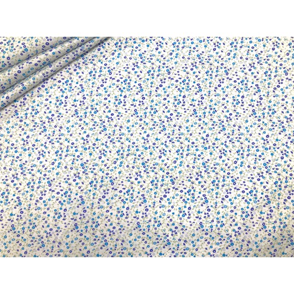 Tkanina bawełniana - Łączka niebieska