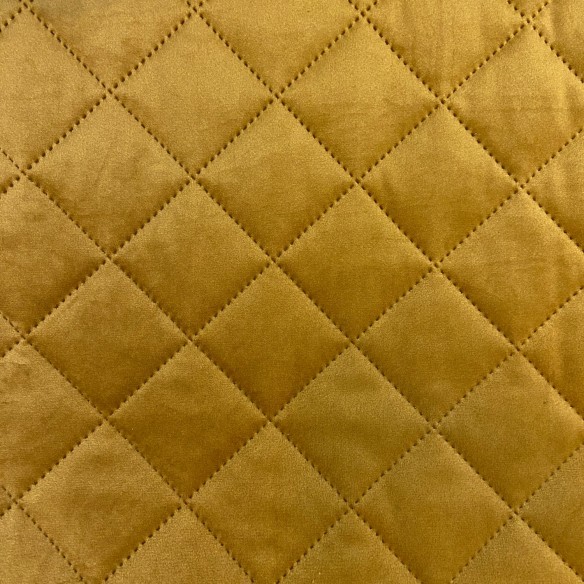 Тканина оббивна VELOR QUILTED 5X5 KARO - Гірчиця