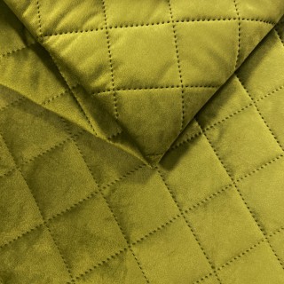 Tkanina obiciowa WELUR PIKOWANY 5X5 KARO - Oliwka