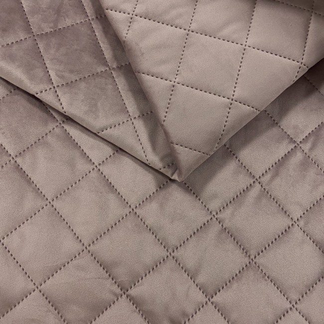 Оббивна тканина VELOR QUILTED 5X5 KARO - Брудно-рожевий