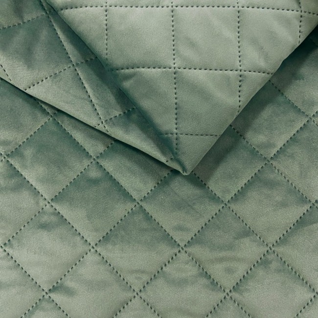 Тканина оббивна VELOR QUILTED 5X5 KARO - М'ята