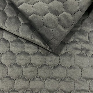 Оббивна тканина VELOR QUILTED HEXAGON - Антрацит