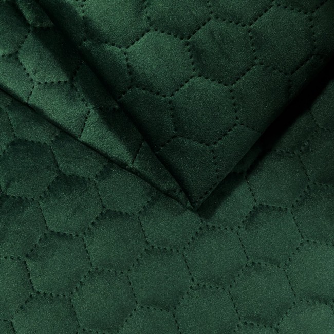 Оббивна тканина VELOR QUILTED HEXAGON - Пляшка зелена