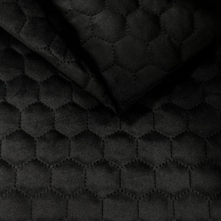 Оббивна тканина VELOR QUILTED HEXAGON - Чорний