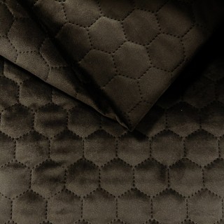 Оббивна тканина VELOR QUILTED HEXAGON - Еспресо