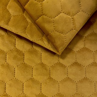 Оббивна тканина VELOR QUILTED HEXAGON - Гірчиця
