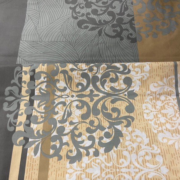 Бавовняна тканина - Glamour бежевий і сірий