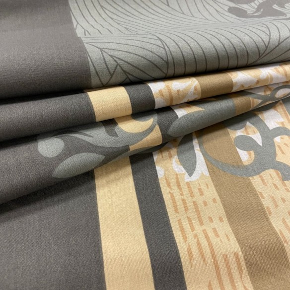 Бавовняна тканина - Glamour бежевий і сірий