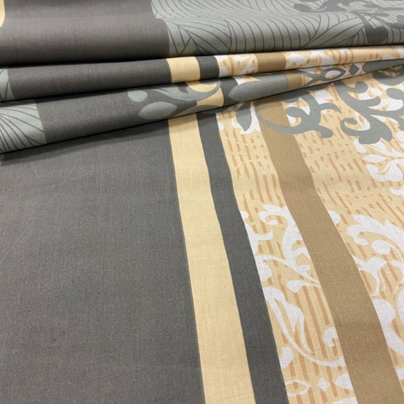 Бавовняна тканина - Glamour бежевий і сірий