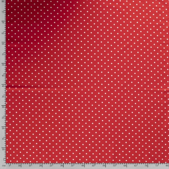 Single Jersey drukowany - Maczek biały na czerwonym