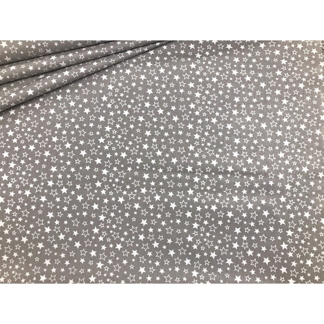 Бавовняна тканина - Міні галактичні зірки на сірому
