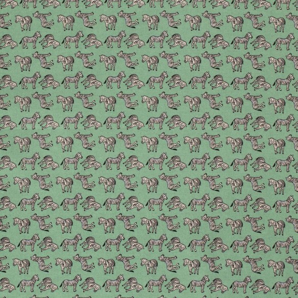 Бавовна PREMIUM - Зебри на зеленому