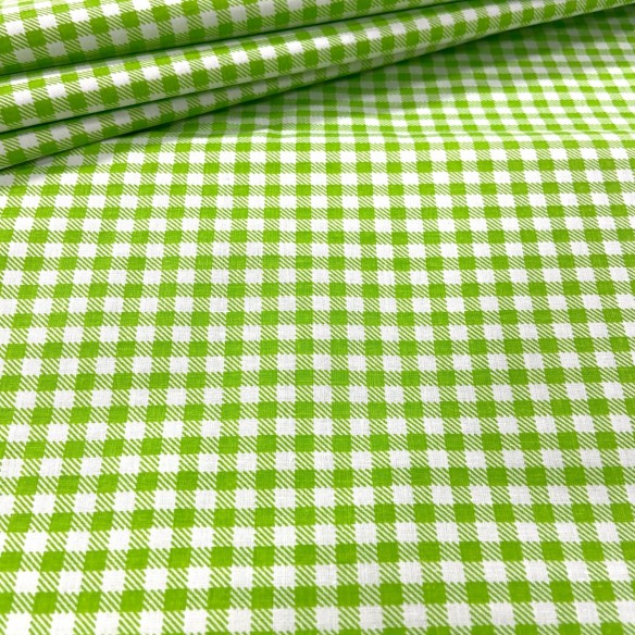 Tkanina bawełniana - Krateczka jasno zielona