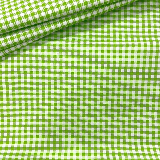 Tkanina bawełniana - Krateczka jasno zielona