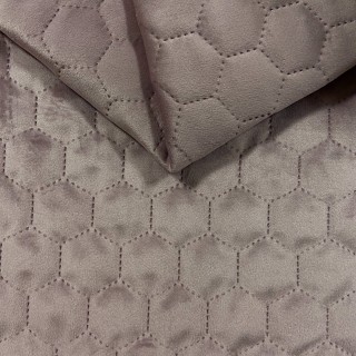 Tkanina obiciowa WELUR PIKOWANY HEKSAGON - Brudny róż