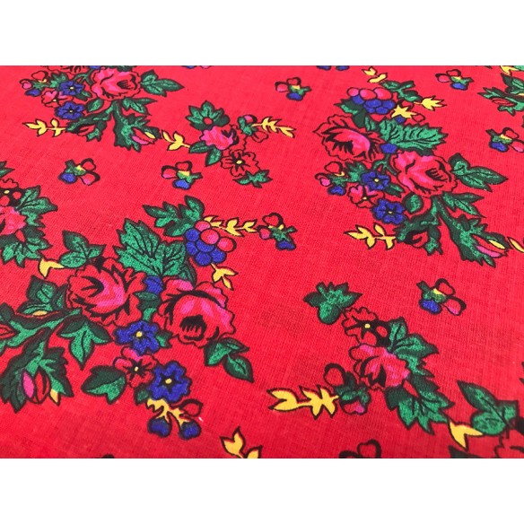 Бавовняна тканина - Червоні квіти горця